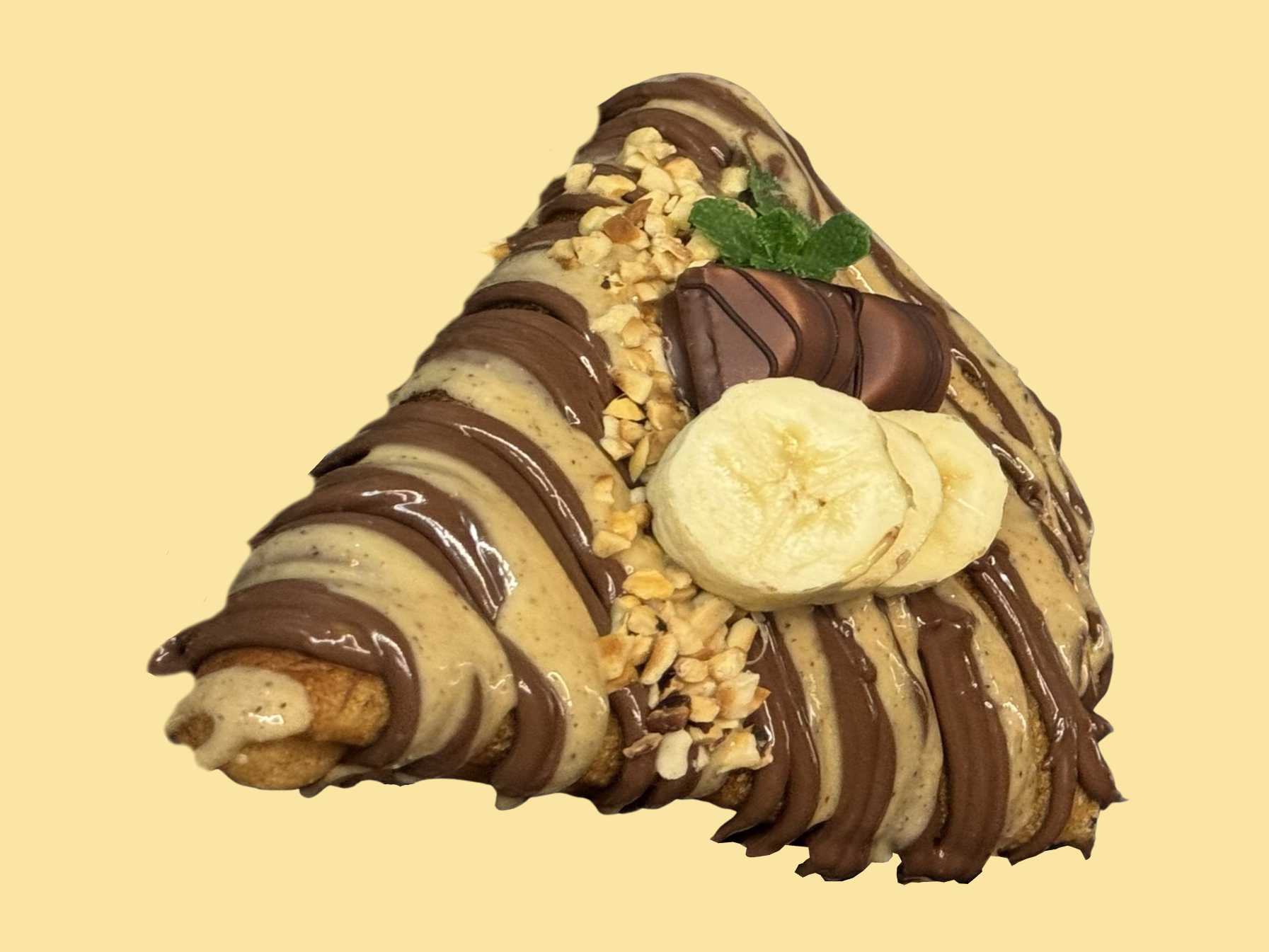 Креп с nutella, киндер буено топинг, банан, натрошен лешник